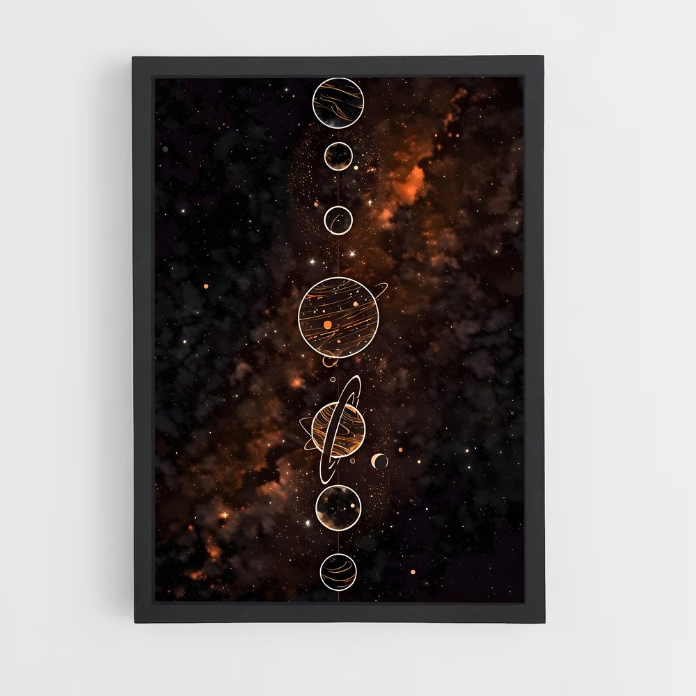 Poster Harmonie Astrale – affiche Système solaire (vue 2)